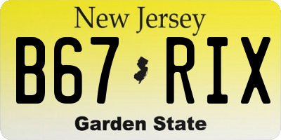 NJ license plate B67RIX