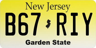 NJ license plate B67RIY