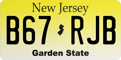 NJ license plate B67RJB