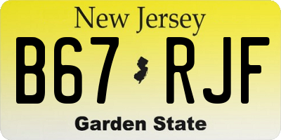 NJ license plate B67RJF
