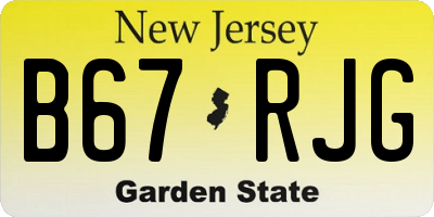 NJ license plate B67RJG