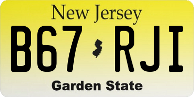 NJ license plate B67RJI