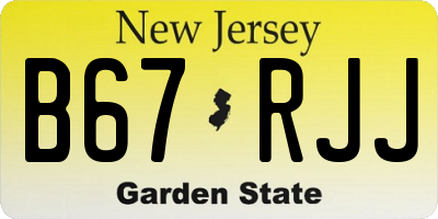 NJ license plate B67RJJ