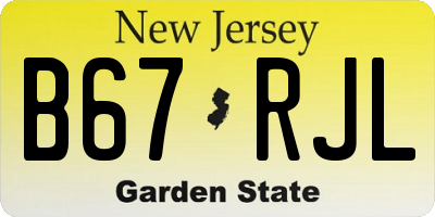 NJ license plate B67RJL
