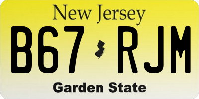 NJ license plate B67RJM