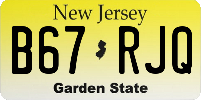 NJ license plate B67RJQ