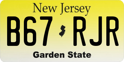 NJ license plate B67RJR