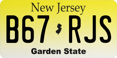 NJ license plate B67RJS
