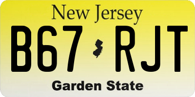 NJ license plate B67RJT