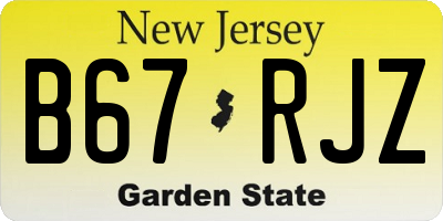 NJ license plate B67RJZ