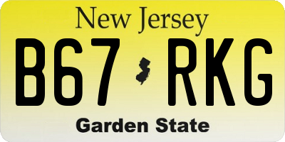 NJ license plate B67RKG