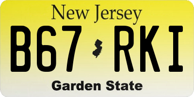 NJ license plate B67RKI