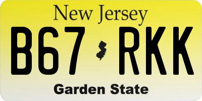 NJ license plate B67RKK