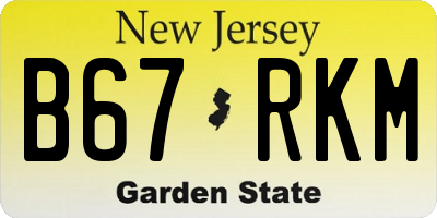 NJ license plate B67RKM
