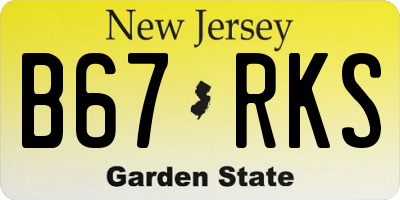NJ license plate B67RKS