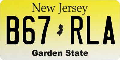 NJ license plate B67RLA