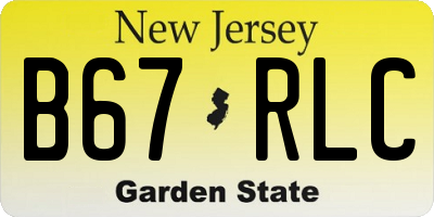 NJ license plate B67RLC