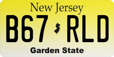 NJ license plate B67RLD