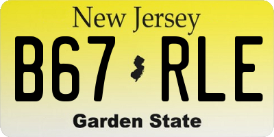 NJ license plate B67RLE