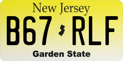 NJ license plate B67RLF