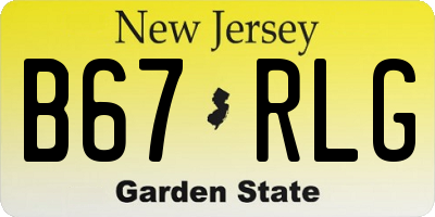 NJ license plate B67RLG