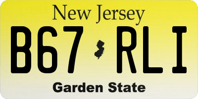 NJ license plate B67RLI