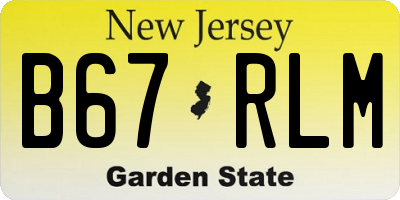 NJ license plate B67RLM