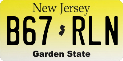 NJ license plate B67RLN