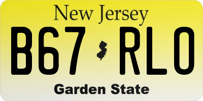 NJ license plate B67RLO