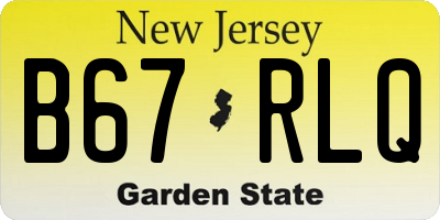 NJ license plate B67RLQ