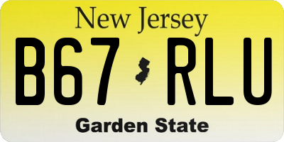 NJ license plate B67RLU