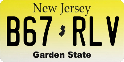 NJ license plate B67RLV