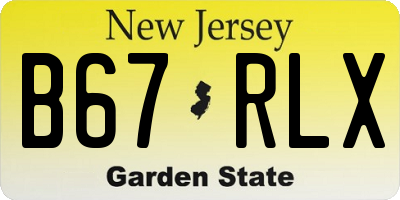 NJ license plate B67RLX