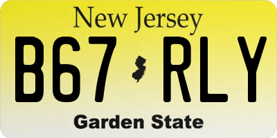 NJ license plate B67RLY