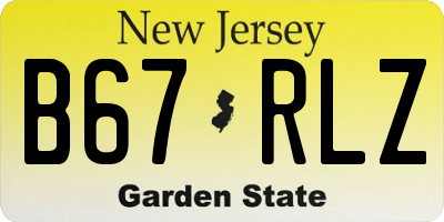 NJ license plate B67RLZ