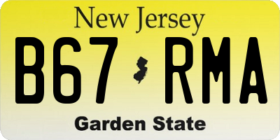 NJ license plate B67RMA
