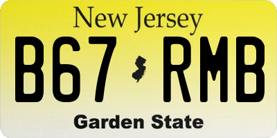 NJ license plate B67RMB
