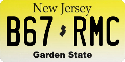 NJ license plate B67RMC
