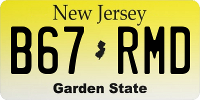 NJ license plate B67RMD
