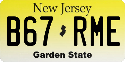 NJ license plate B67RME