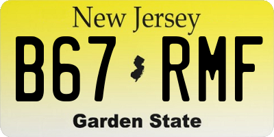 NJ license plate B67RMF