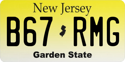 NJ license plate B67RMG