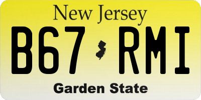 NJ license plate B67RMI