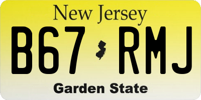 NJ license plate B67RMJ