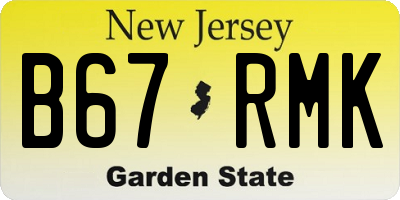 NJ license plate B67RMK