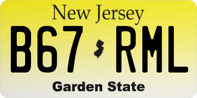 NJ license plate B67RML