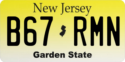NJ license plate B67RMN
