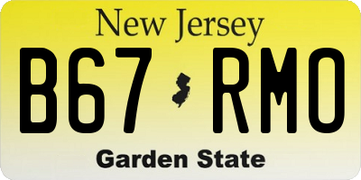 NJ license plate B67RMO
