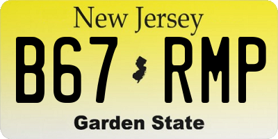 NJ license plate B67RMP