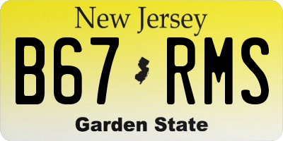 NJ license plate B67RMS